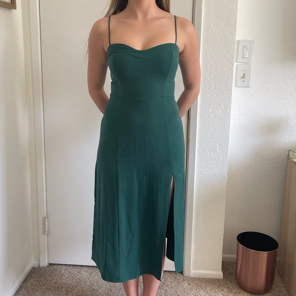 Abercrombie midi green sweetheart dress